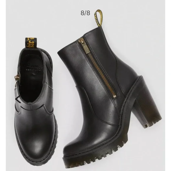 Dr. Martens Magdalena II Black Heel Ankle Zip Boot | Size EU 36 / US 5 - Picture 4 of 11